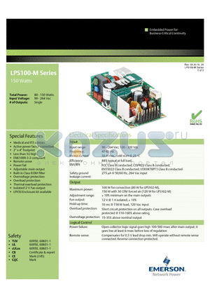 LPS100-M datasheet - 150 Watts