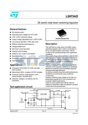 L5972D datasheet - 2A switch step down switching regulator