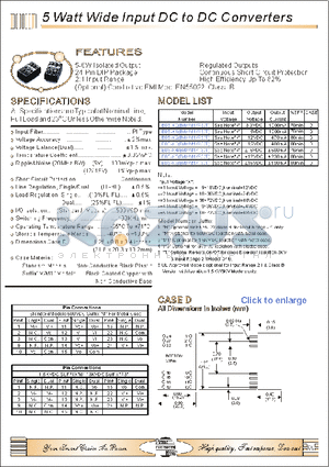 E05-36T datasheet - 5 WATT WIDE INPUT DC TO DC CONVERTERS