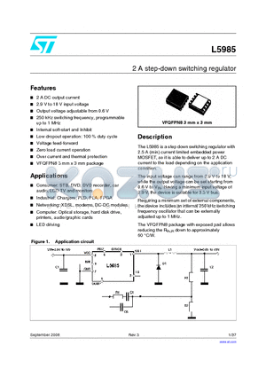 L5985TR datasheet - 2 A step-down switching regulator