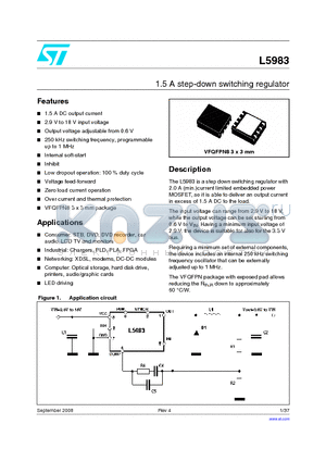 L5983TR datasheet - 1.5 A step-down switching regulator