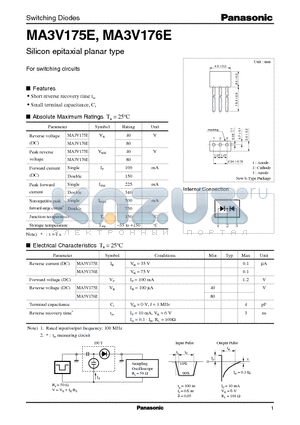 MA3V175E datasheet - Silicon epitaxial planar type