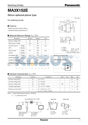 MA3X152E datasheet - Silicon epitaxial planar type