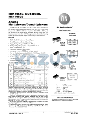 MC14051B_06 datasheet - Analog Multiplexers/Demultiplexers