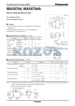 MA3X704 datasheet - Silicon epitaxial planar type