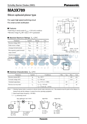 MA3X789 datasheet - Silicon epitaxial planar type