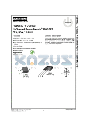 FDD8882_08 datasheet - N-Channel PowerTrench^ MOSFET