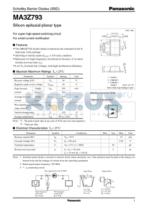 MA3Z793 datasheet - Silicon epitaxial planar type