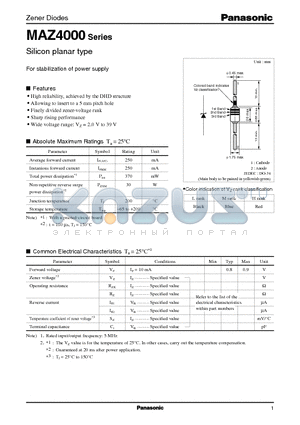 MA4000 datasheet - Silicon planar type