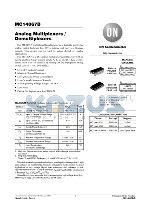 MC14067BCP datasheet - Analog Multiplexers/Demultiplexers