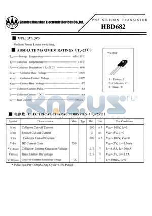 HBD682 datasheet - PNP SILICON TRANSISTOR