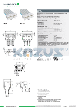 MICAL18 datasheet - Micromodul-Einlotverbinder, in Schneid klemm technik