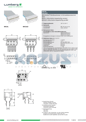 MICAL26 datasheet - Micromodul-Einlotverbinder, in Schneid klemm technik