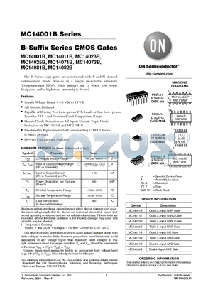 MC14071BD datasheet - B-SUFFIX SERIES CMOS GATES