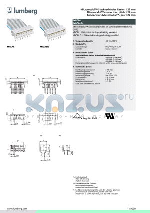 MICALD06 datasheet - Micromodul-Steckverbinder, Raster 1,27 mm