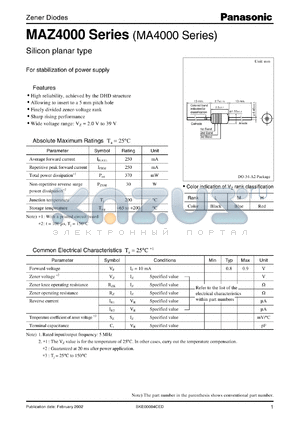 MA40390M datasheet - Silicon planar type