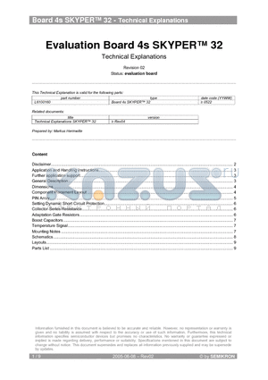 L6100160 datasheet - EVALUATION BOARD 4S SKYPER 32