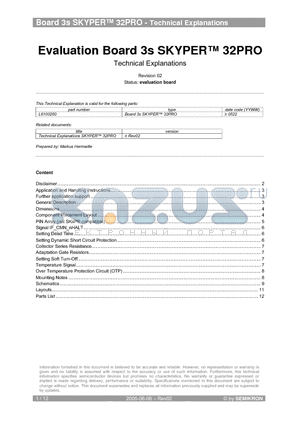 L6100250 datasheet - EVALUATION BOARD 3S SKYPER 32PRO