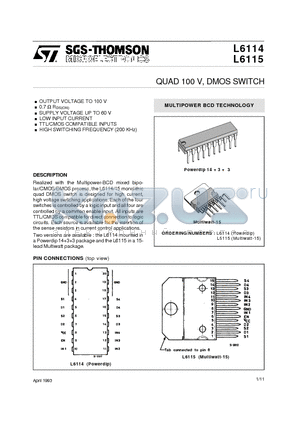 L6114 datasheet - QUAD 100 V, DMOS SWITCH