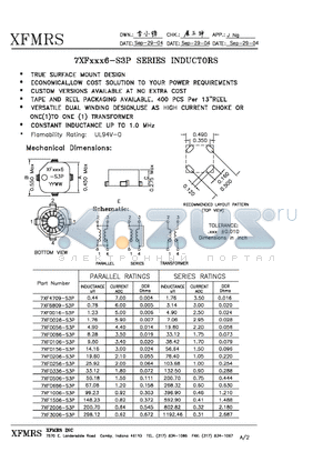 7XF0086-S3P datasheet - INDUCTOR