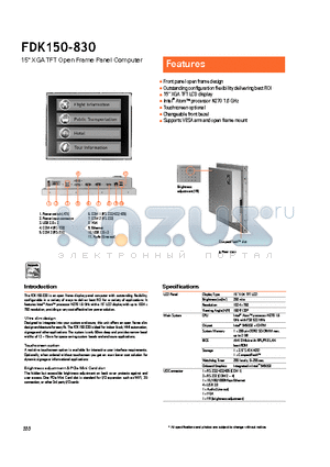 FDK150-830-R datasheet - Front panel open frame design