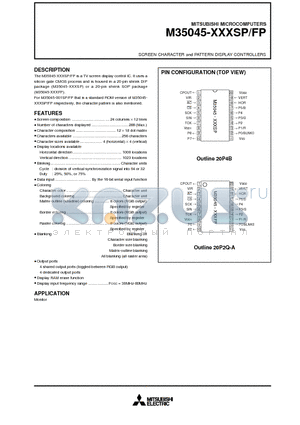 M35045-151SP datasheet - SCREEN CHARACTER and PATTERN DISPLAY CONTROLLERS