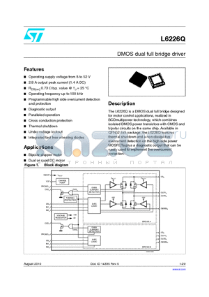 L6226Q_10 datasheet - DMOS dual full bridge driver