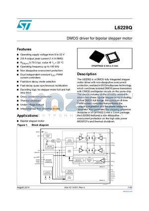 L6228Q datasheet - DMOS driver for bipolar stepper motor
