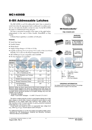 MC14099BDW datasheet - 8−Bit Addressable Latches