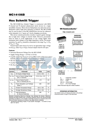 MC14106B datasheet - Hex Schmitt Trigger
