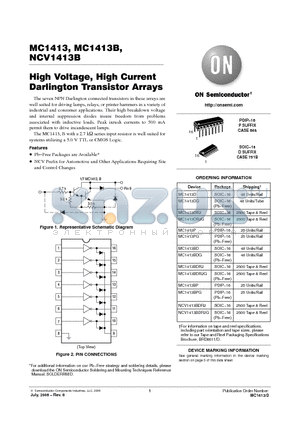 MC1413BPG datasheet - High Voltage, High Current Darlington Transistor Arrays