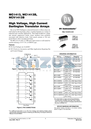 MC1413BP datasheet - High Voltage, High Current Darlington Transistor Arrays