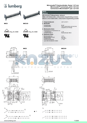 MICS-D06 datasheet - Micromodul-Steckverbinder, Raster 1,27 mm