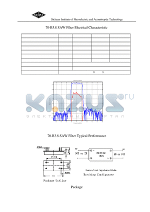 70-B3.8 datasheet - SAW Filter Electrical Characteristic