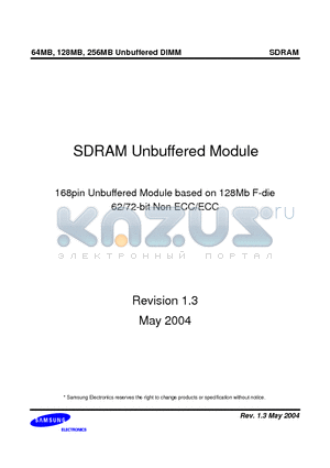 M366S0924FTS datasheet - SDRAM Unbuffered Module