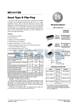 MC14175B_11 datasheet - Quad Type D Flip-Flop