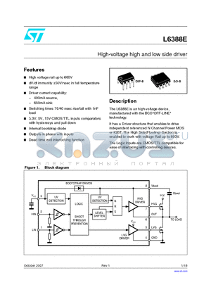 L6388E datasheet - High-voltage high and low side driver