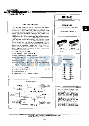 MC14410P datasheet - CMOS LSI (LOW-POWER COMPLEMENTARY MOS)
