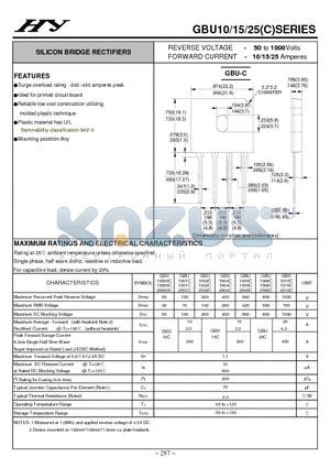 GBU2506C datasheet - SILICON BRIDGE RECTIFIERS