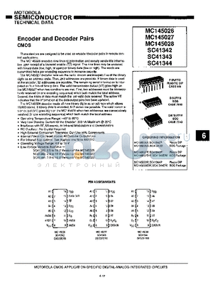 MC145026 datasheet - Encoder and Decoder Pairs CMOS