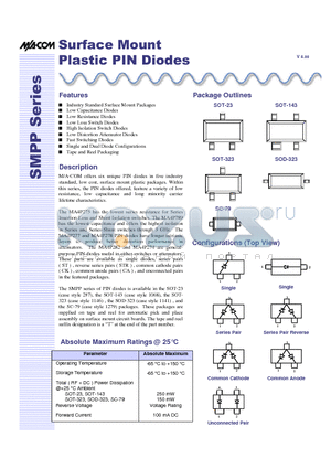 MA47100 datasheet - Surface Mount Plastic PIN Diodes
