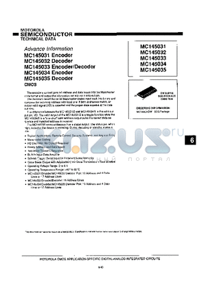 MC145031 datasheet - MC145031