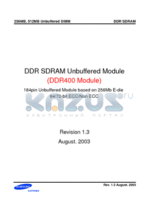 M368L6423ETM datasheet - DDR SDRAM Unbuffered Module