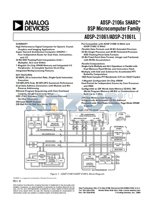 ADSP-21061KS-160 datasheet - DSP Microcomputer Family