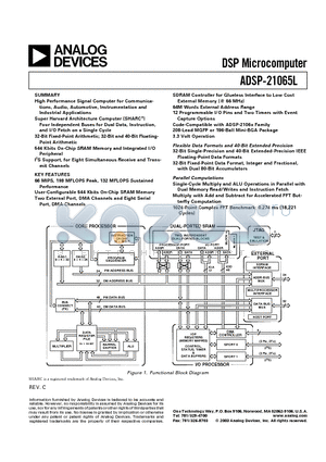 ADSP-21065LKCA-264 datasheet - DSP Microcomputer