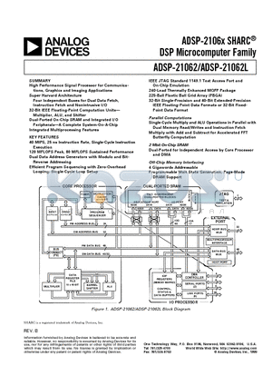 ADSP-21062L datasheet - DSP Microcomputer Family