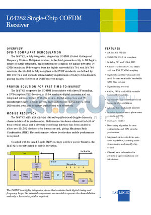 L64782 datasheet - Single-Chip COFDM Receiver