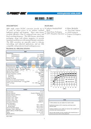 HBS075YG-A datasheet - HBS SERIES - 75 WATT