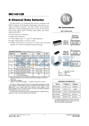 MC14512BD datasheet - 8-Channel Data Selector