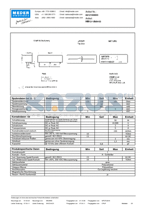 HM12-1A69-03_DE datasheet - (deutsch) HM Reed Relay